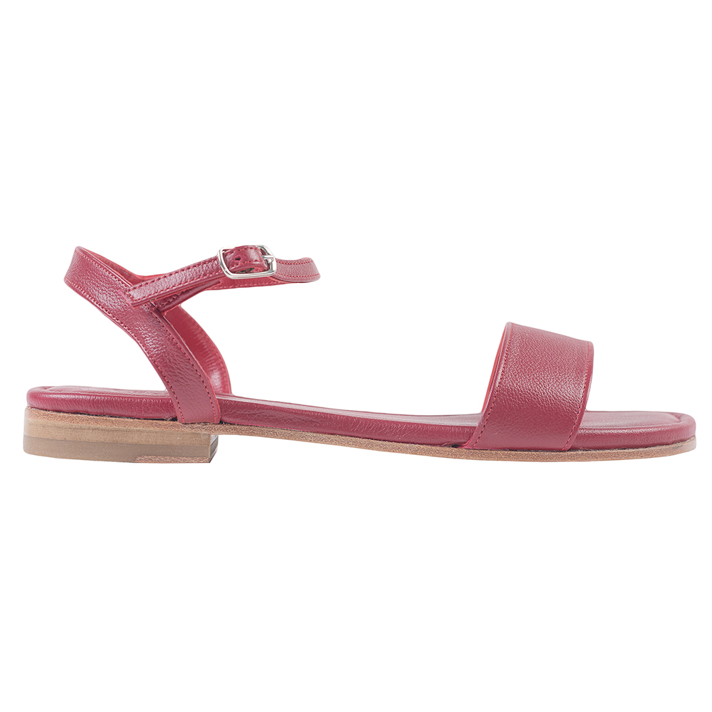 sandale plate rouge